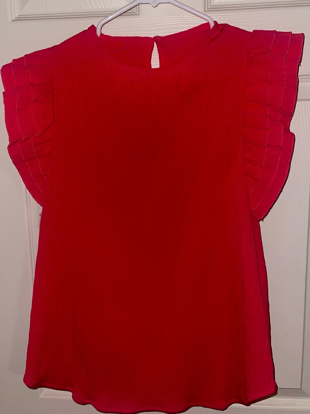 Ruffled Sleeve Pink Blouse - Picture 2 of 3